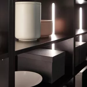 Küchen Willemsen zeigt ein Bild von einem Schrank mit einer Beleuchtung von Nolte auf der Seite Elektrogeräte